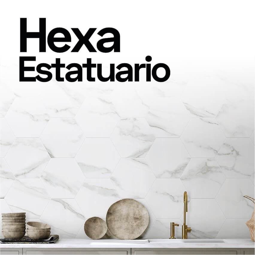 Hexa Estatuario Porcelanato Español Fullcons